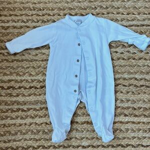 Kissy Kissy Footie Pajamas with blue trim